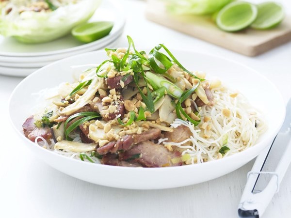 Chinese barbecued pork salad