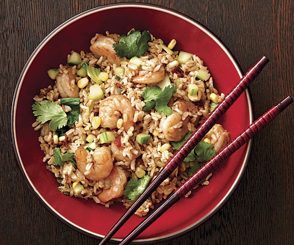 Chinese black pepper shrimp fried rice