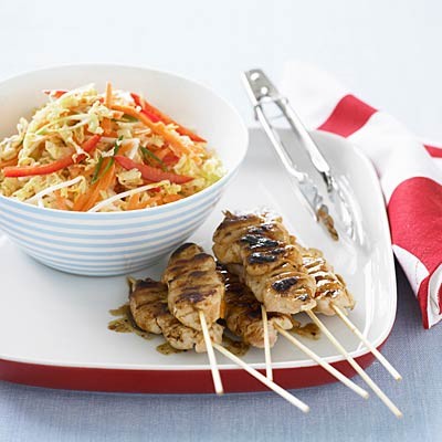 Chinese chicken-cabbage salad with peanut sauce