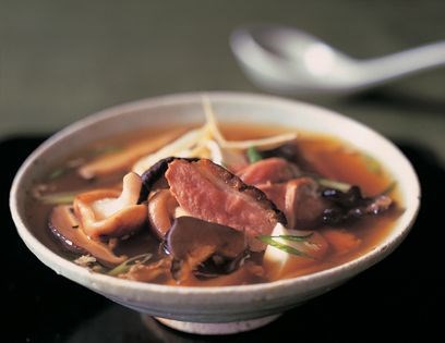 Chinese hot-and-sour soup with duck