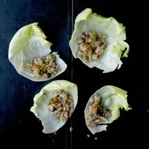 Chinese minced chicken wraps (Saang choy bao)