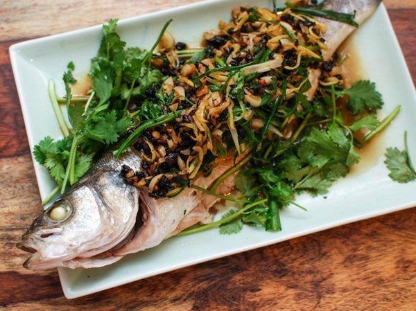 Chinese steamed whole fish with fermented black beans and garlic