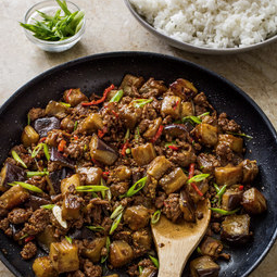 Chinese-style beef and eggplant