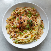 Chinese-style chicken, cabbage and rice pot