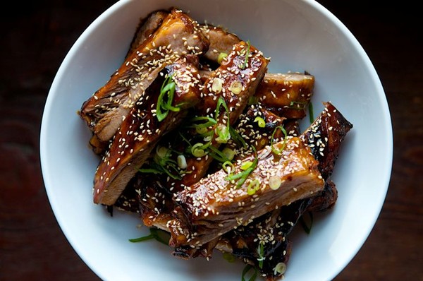 Chinese style honey hoisin sticky ribs