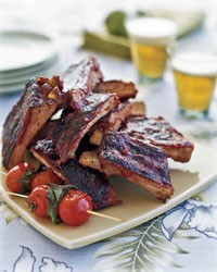 Chinese-style ribs with guava barbecue sauce