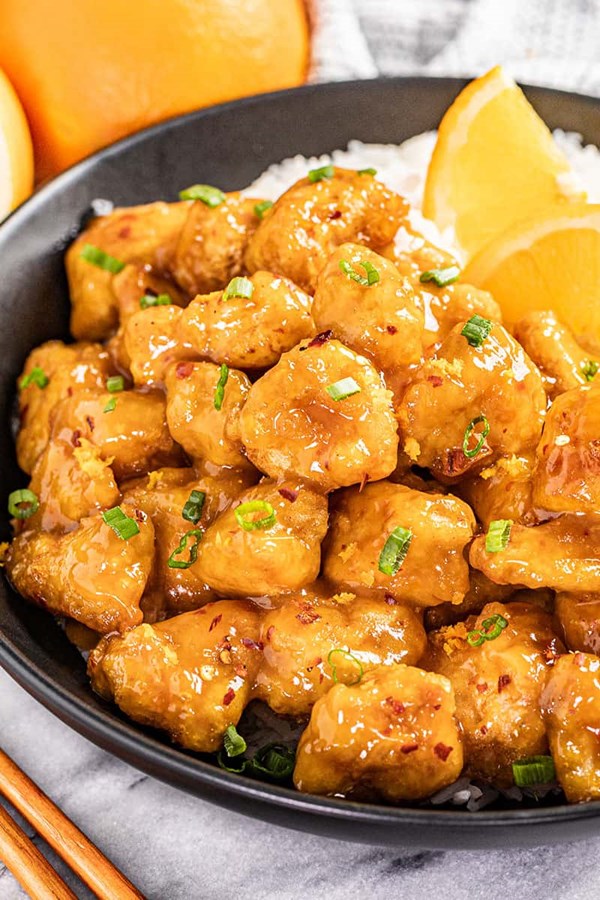 Chinese-takeout orange chicken