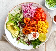 Chipotle & lime prawn burrito bowls