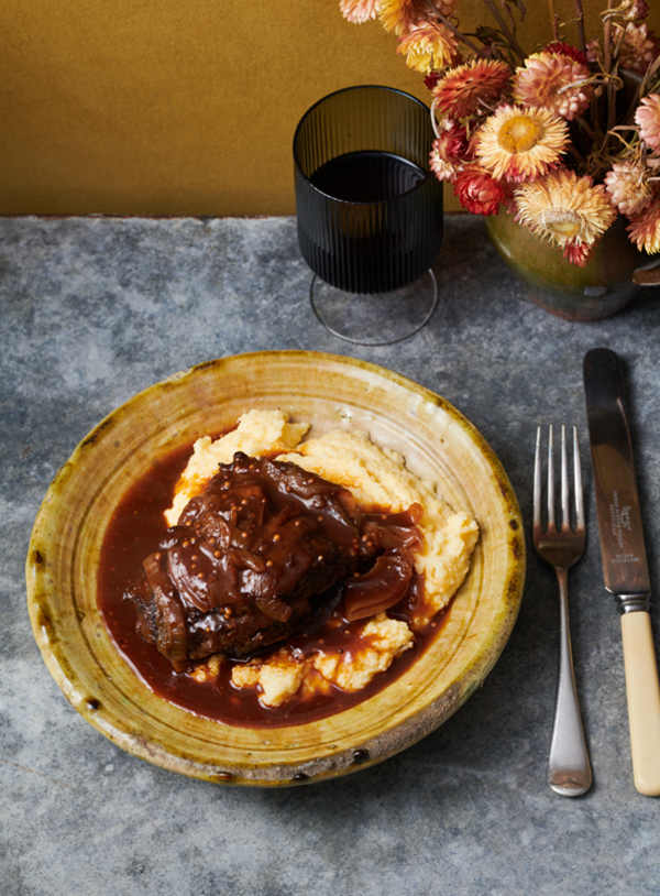 Chipotle and beer braised beef cheeks