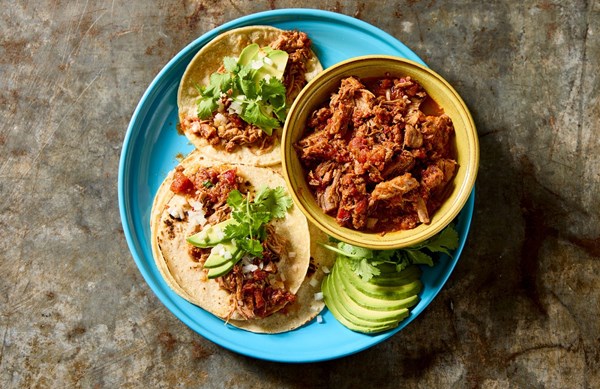 Chipotle and tomato braised pork (Tinga poblana)