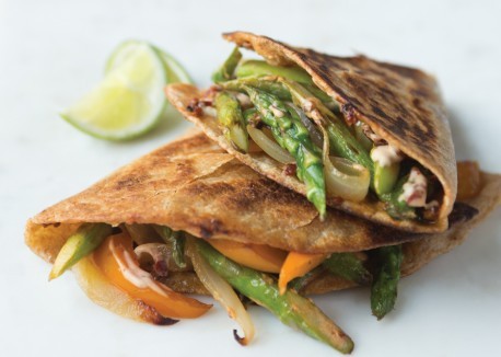 Chipotle asparagus quesadillas