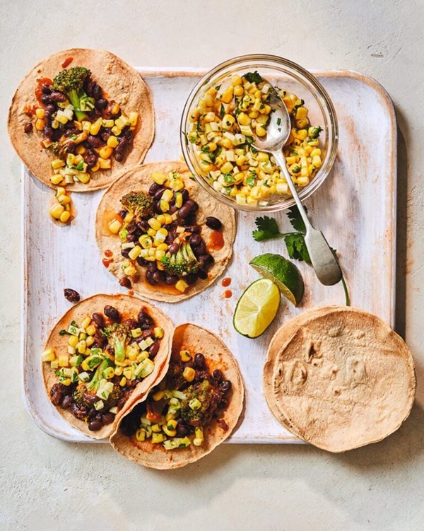 Chipotle black bean and broccoli tacos 