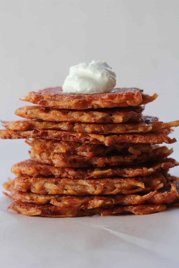 Chipotle cheddar potato latkes