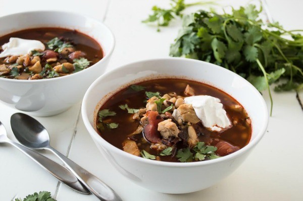 Chipotle chicken and tomato soup