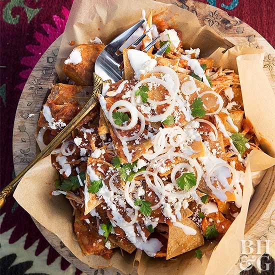 Chipotle chicken chilaquiles