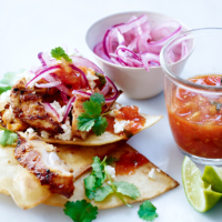 Chipotle chicken tostadas