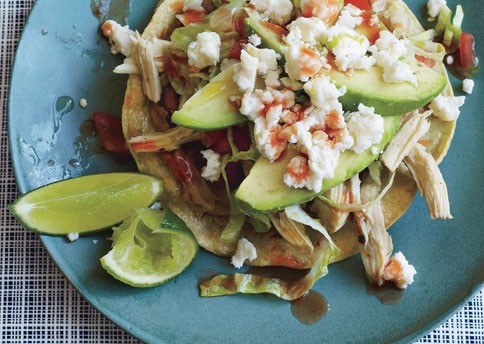 Chipotle chicken tostadas