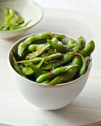 Chipotle-garlic edamame