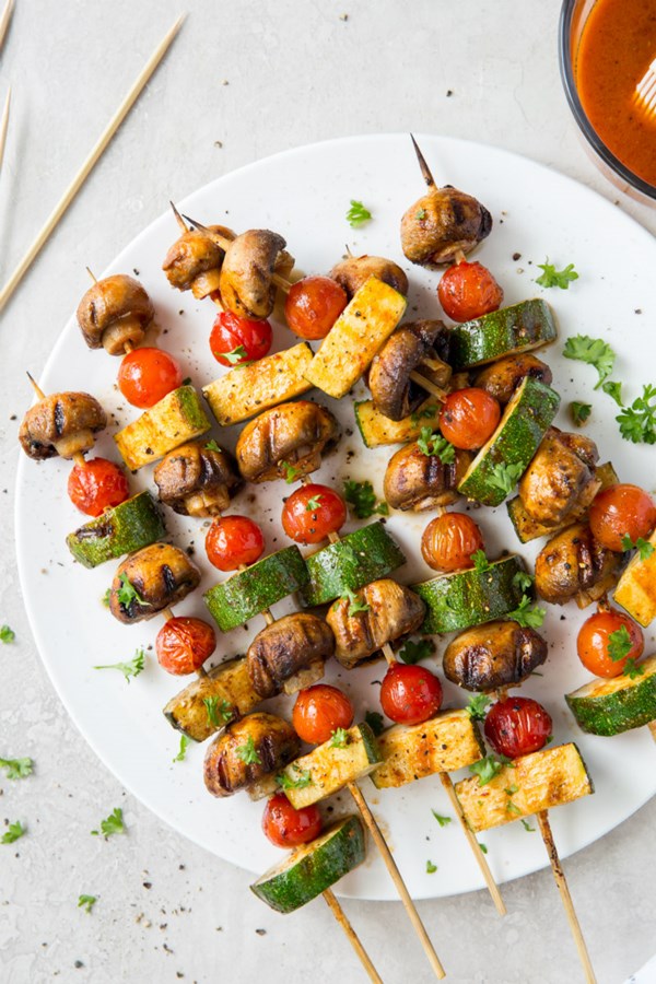 Chipotle-glazed vegetable kabobs