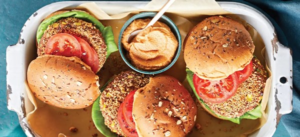 Chipotle-lime jackfruit black bean burgers [chipotle-lime sauce]
