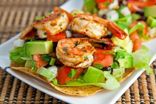 Chipotle lime shrimp tostadas