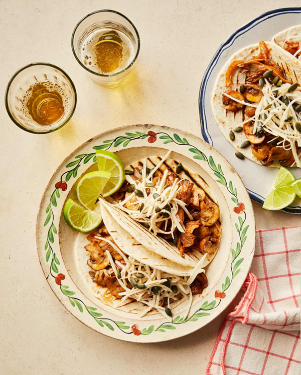 Chipotle mushroom tacos with celeriac slaw