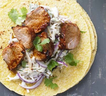 Chipotle pork with Mexican slaw