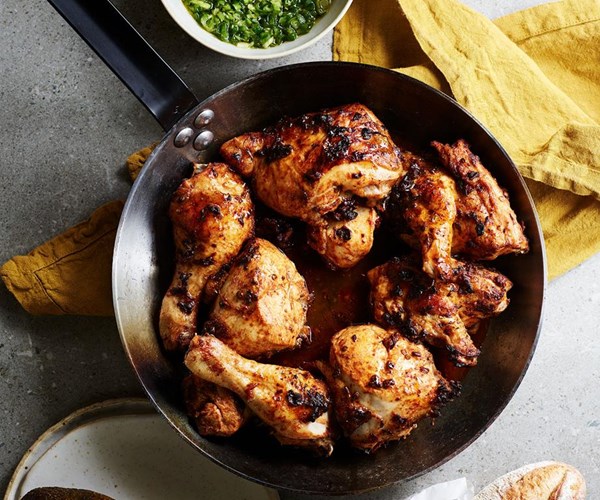 Chipotle-roasted chicken with salsa verde
