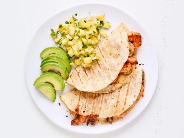 Chipotle shrimp quesadillas with pineapple salsa