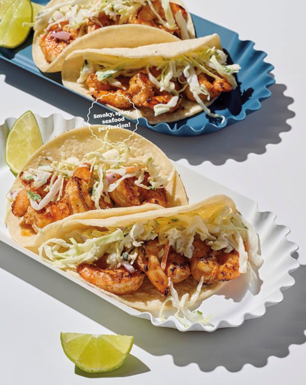 Chipotle-shrimp tacos with creamy slaw