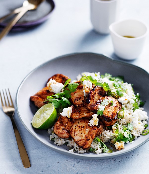 Chipotle-spiced  chicken with Mexican green rice