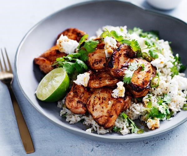 Chipotle-spiced chicken with Mexican green rice