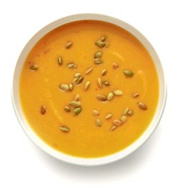 Chipotle-squash soup with toasted pepitas