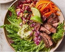 Chipotle steak cob with avocado dressing