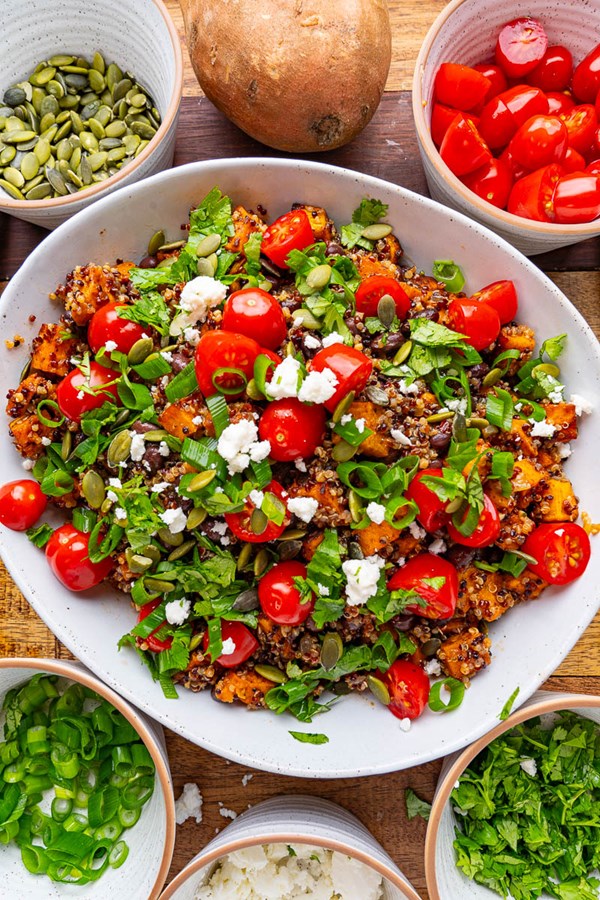 Chipotle sweet potato and black bean quinoa salad