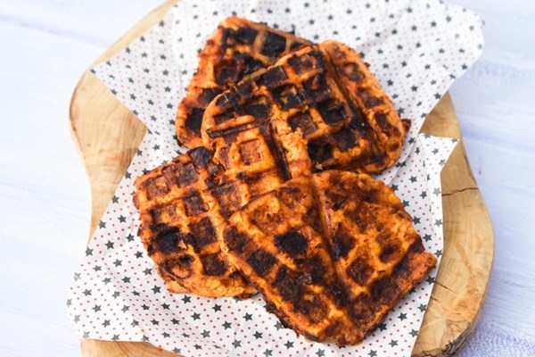 Chipotle tomato waffle tofu