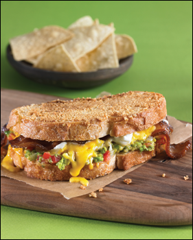 Chips and guacamole grilled cheese