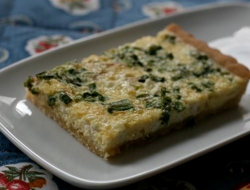 Chive and goat cheese quiche