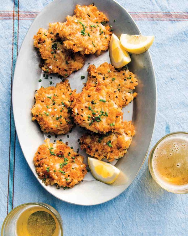 Chive crab cakes