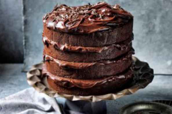 Choc caramel fudge layer cake