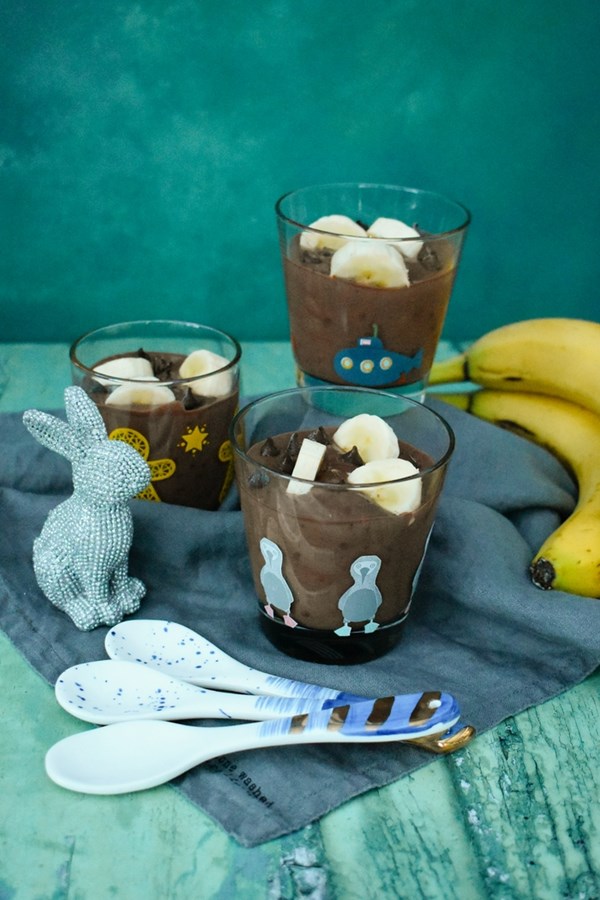 Choc chip and banana chocolate mousse