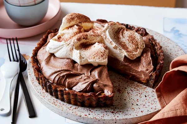 Choc-chip cookie dough and Milo mousse tart
