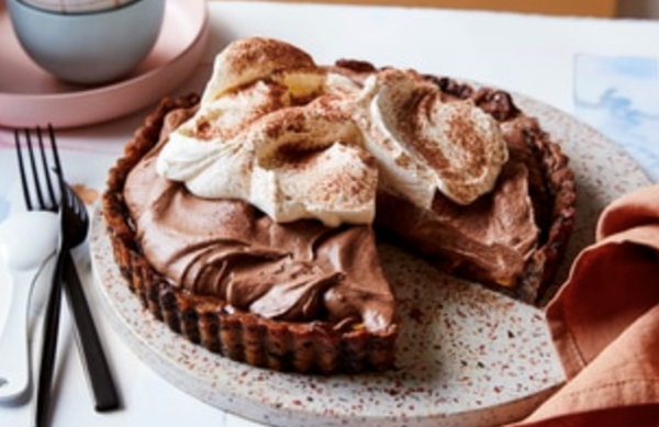 Choc-chip cookie dough and Milo mousse tart
