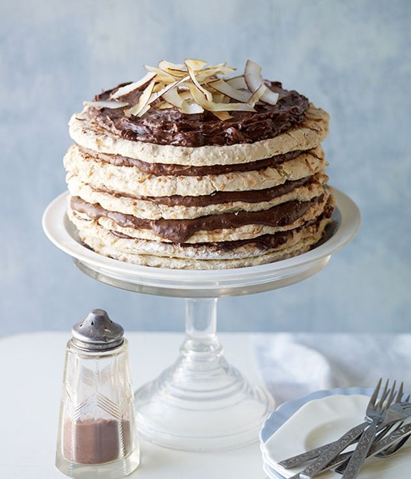 Choc-coconut macaroon cake