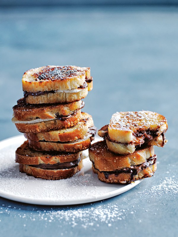 Choc-hazelnut and banana French toast