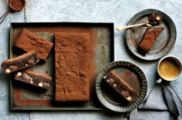 Choc-hazelnut fudge brownie cake
