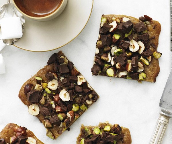 Choc-nut brandy snap wafers