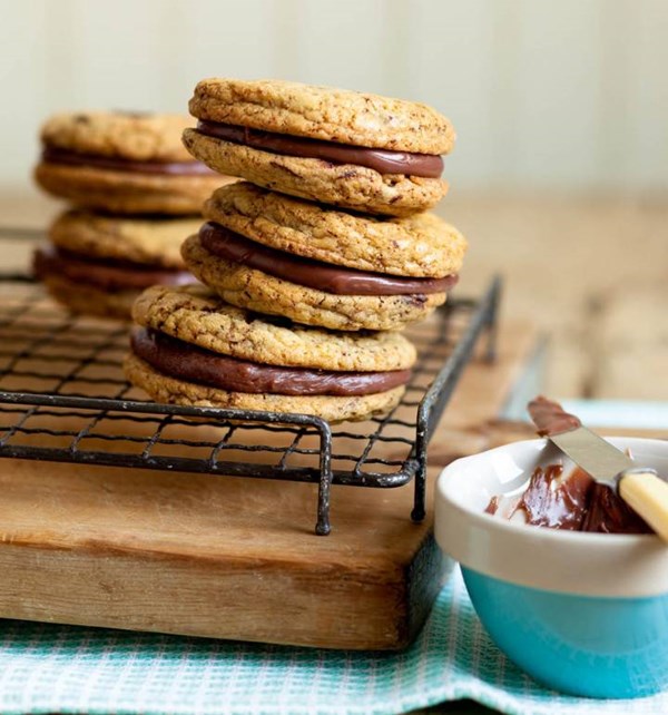 Choc orange cookie sandwiches