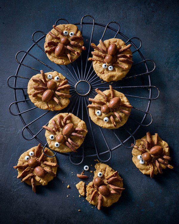 Choc peanut spider cookies
