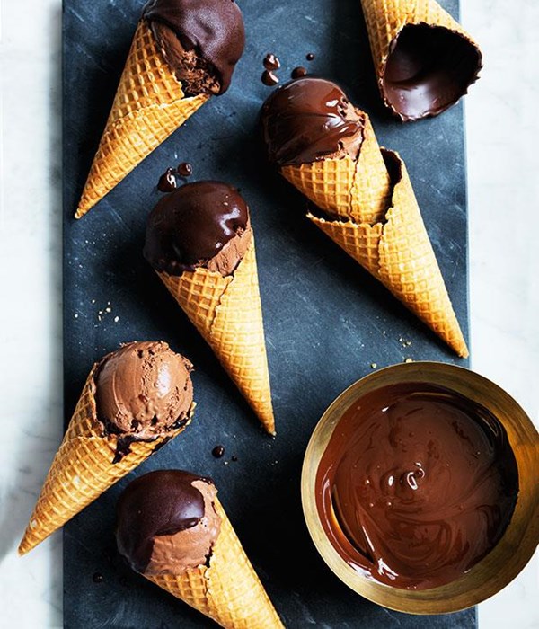 Choc-raisin choc tops